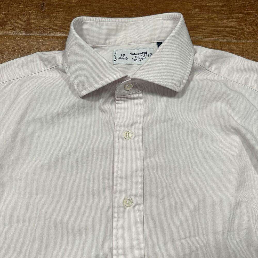 Kamakura Makers Shirt 225 Liberty Button Up Shirt Mens 15 3/4 Pink Made In Japan